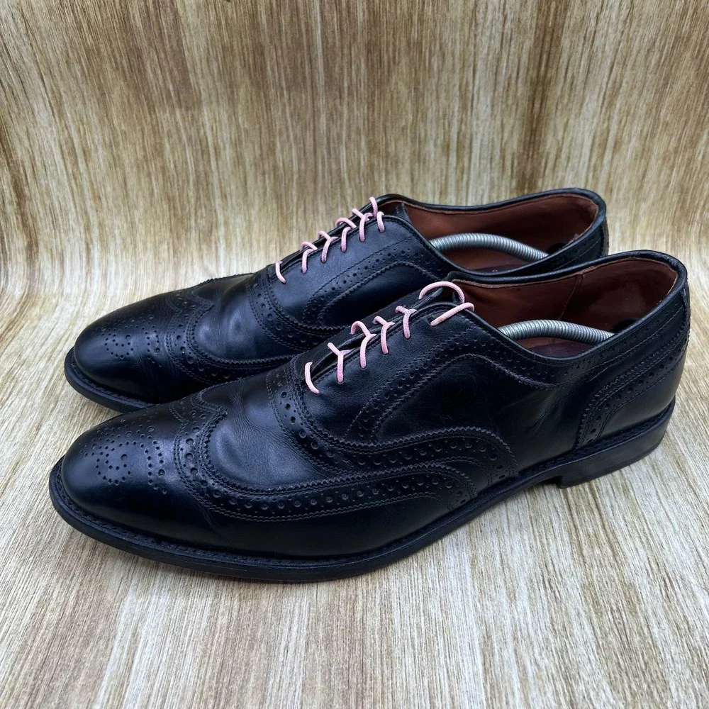 Allen Edmonds McAllister Oxford Mens Size 13 D Black Leather Wingtip Brogue 6205